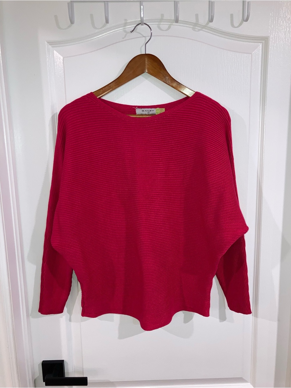 Bailey Bright Pink Ribbed Sweater - size L